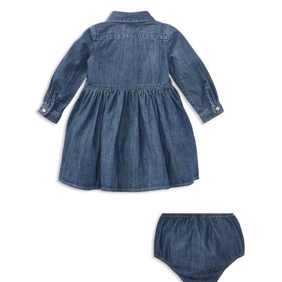 Ralph Lauren girl denim dress 9M - Picture 2 of 6